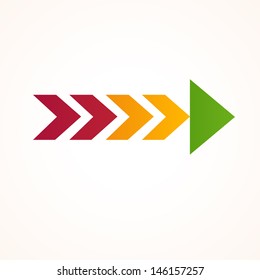 Color arrow. Vector icon