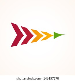 Color arrow. Vector icon