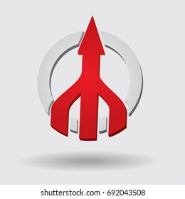 Color arrows with abstract background and circle
