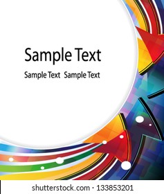 Color arrows. Abstract round border with place for text