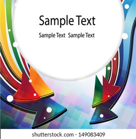 Color arrows. Abstract round border with place for text 