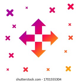 Color Arrows in four directions icon isolated on white background. Gradient random dynamic shapes. Vector Illustration