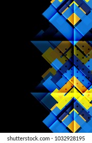 Flechas de color sobre fondo negro. Ilustración del vector