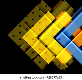 Color arrows on black background. Vector illustration