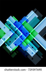 Color arrows on black background. Vector illustration