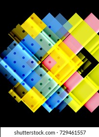 Color arrows on black background. Vector illustration