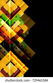 Flechas de color sobre fondo negro. Ilustración del vector
