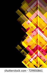 Color arrows on black background. Vector illustration