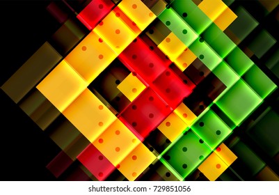 Flechas de color sobre fondo negro. Ilustración del vector