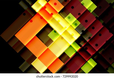 Color arrows on black background. Vector illustration