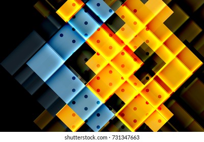 Color arrows on black background. Vector illustration