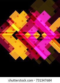 Color arrows on black background. Vector illustration