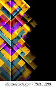 Color arrows on black background. Vector illustration