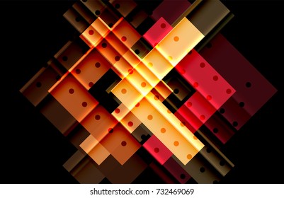 Color arrows on black background. Vector illustration