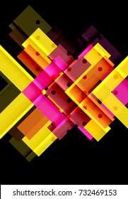 Color arrows on black background. Vector illustration