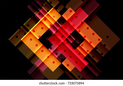Flechas de color sobre fondo negro. Ilustración del vector