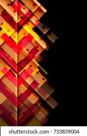 Flechas de color sobre fondo negro. Ilustración del vector