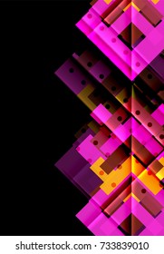 Color arrows on black background. Vector illustration