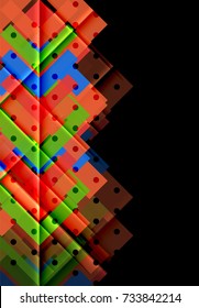 Color arrows on black background. Vector illustration