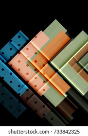 Flechas de color sobre fondo negro. Ilustración del vector