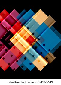Color arrows on black background. Vector illustration