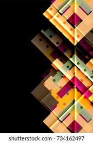 Color arrows on black background. Vector illustration
