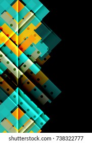 Color arrows on black background. Vector illustration