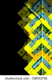 Color arrows on black background. Vector illustration