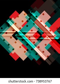 Color arrows on black background. Vector illustration