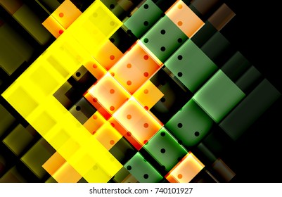 Color arrows on black background. Vector illustration