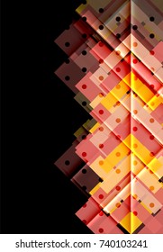 Color arrows on black background. Vector illustration