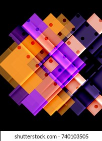 Flechas de color sobre fondo negro. Ilustración del vector