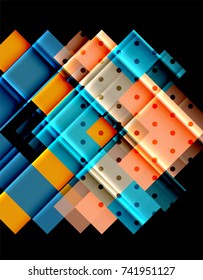 Color arrows on black background. Vector illustration