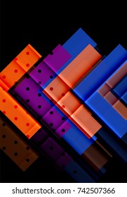Color arrows on black background. Vector illustration
