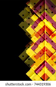 Flechas de color sobre fondo negro. Ilustración del vector