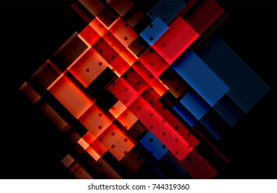 Color arrows on black background. Vector illustration