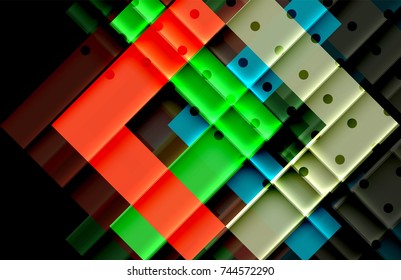 Color arrows on black background. Vector illustration