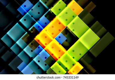 Color arrows on black background. Vector illustration