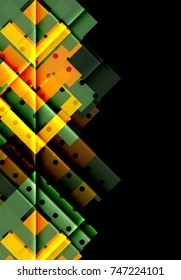 Color arrows on black background. Vector illustration
