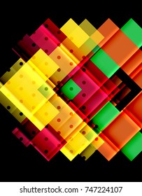 Color arrows on black background. Vector illustration