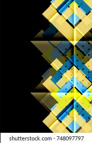 Color arrows on black background. Vector illustration