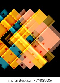 Color arrows on black background. Vector illustration