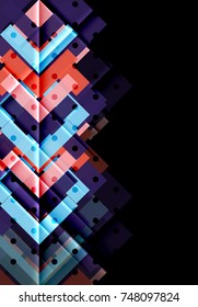 Flechas de color sobre fondo negro. Ilustración del vector