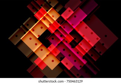 Color arrows on black background. Vector illustration