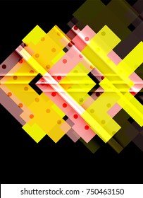Color arrows on black background. Vector illustration