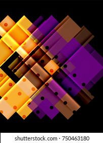 Flechas de color sobre fondo negro. Ilustración del vector