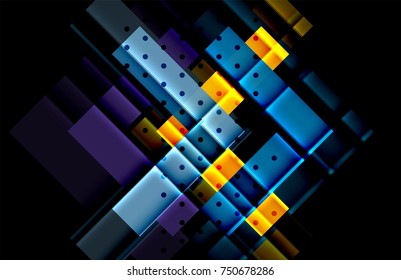 Color arrows on black background. Vector illustration