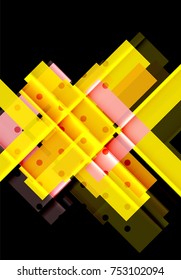 Color arrows on black background. Vector illustration