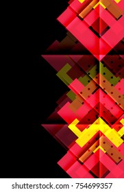 Color arrows on black background. Vector illustration