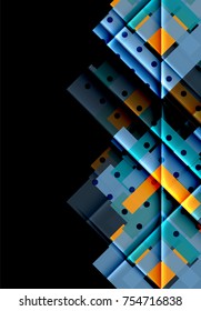 Color arrows on black background. Vector illustration